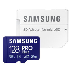 Card MicroSDXC cu adaptor 128GB Samsung PRO Plus, U3, alb, MB-MD128SA/EU