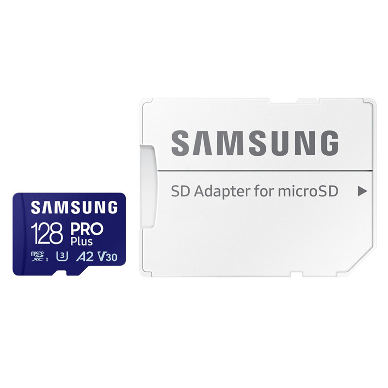 Card MicroSDXC cu adaptor 128GB Samsung PRO Plus, U3, alb, MB-MD128SA/EU