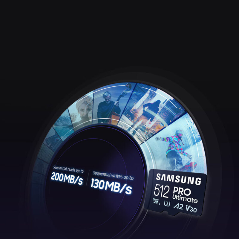 Card MicroSDXC cu adaptor 128GB Samsung PRO Ultimate, U3, alb/bleu, MB-MY128SA/WW