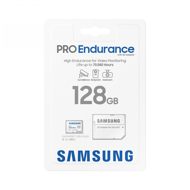 Card MicroSDXC cu adaptor 128GB Samsung PRO Endurance, U3, alb, MB-MJ128KA/EU