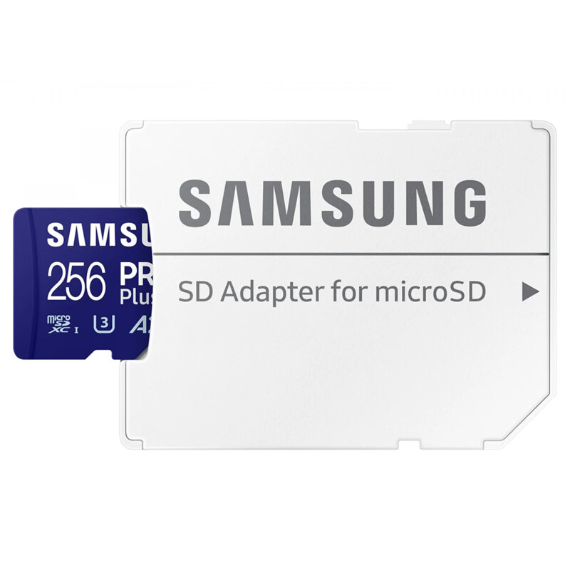 Card MicroSDXC cu adaptor 256GB Samsung PRO Plus, U3, alb, MB-MD256SA/EU