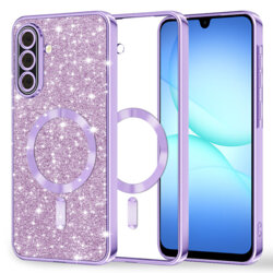 Husa premium Samsung Galaxy A17 5G Techsuit Luxury Glitter MagSafe, mov deschis