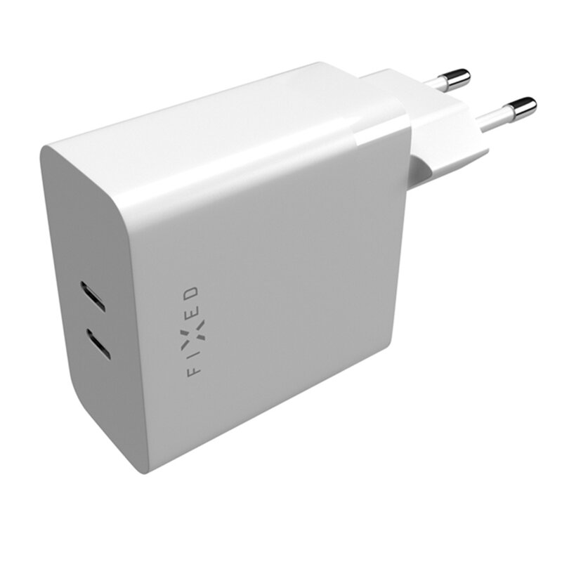 Incarcator Type-C Super Fast Charge Fixed, 65W, alb, FIXC65-2C-WH