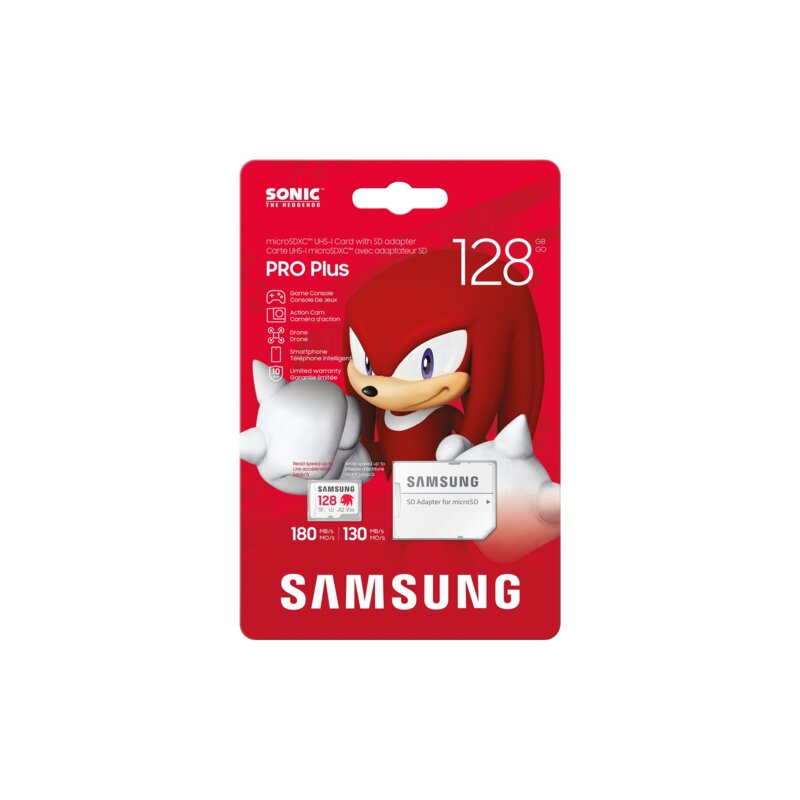 Card MicroSDXC cu adaptor SD 128GB Samsung PRO Plus SONIC, alb, MB-MD128SA/LC1