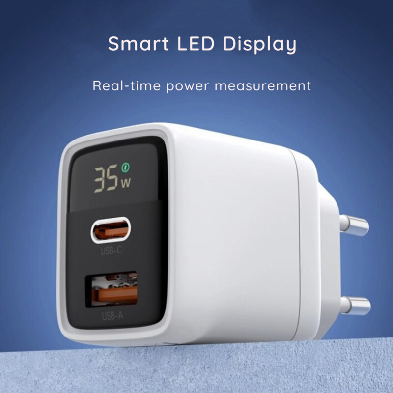 Incarcator priza GaN Type-C, USB  PD35W Techsuit CH3, alb