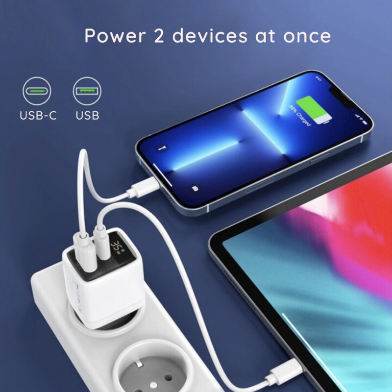 Incarcator priza GaN Type-C, USB  PD35W Techsuit CH3, negru