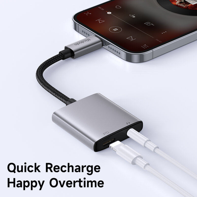 Adaptor audio 2in1 Lightning, DC 3.5mm Mcdodo, 12.5cm, CA-5540