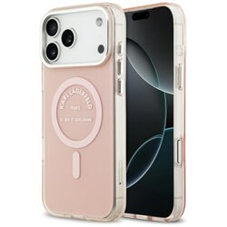 Husa iPhone 17 Pro Max Karl Lagerfeld IML Karl RSG Logo MagSafe, roz, KLHMP17XHKRSGPP
