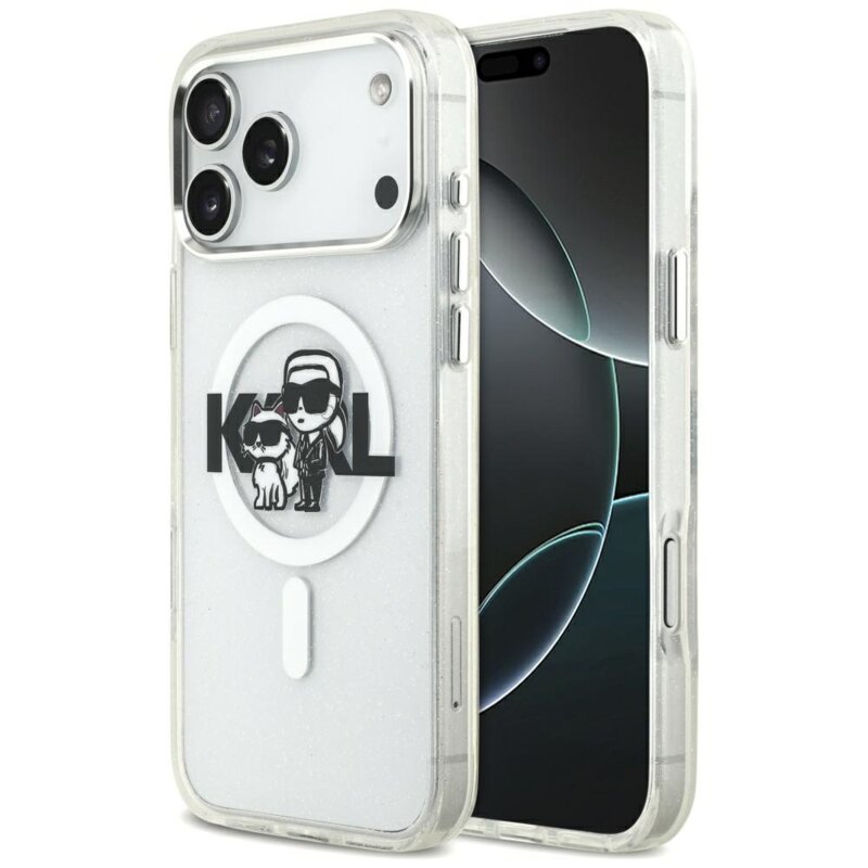 Husa iPhone 17 Pro Max Karl Lagerfeld IML MagSafe, transparent, KLHMP17XHGKCGKBT