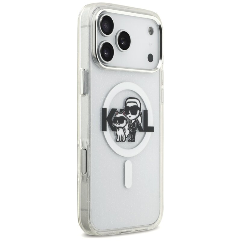 Husa iPhone 17 Pro Max Karl Lagerfeld IML MagSafe, transparent, KLHMP17XHGKCGKBT