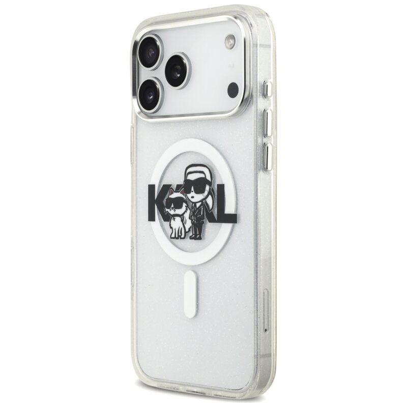 Husa iPhone 17 Pro Max Karl Lagerfeld IML MagSafe, transparent, KLHMP17XHGKCGKBT