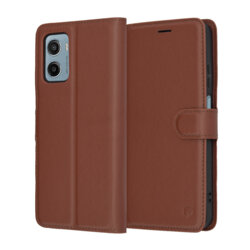 Husa Motorola Moto E15 Techsuit Leather Folio, maro