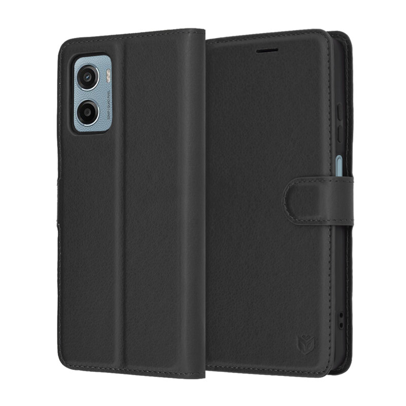 Husa Motorola Moto E15 Techsuit Leather Folio, negru