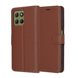 Husa Motorola Moto G15 Power Techsuit Leather Folio, maro
