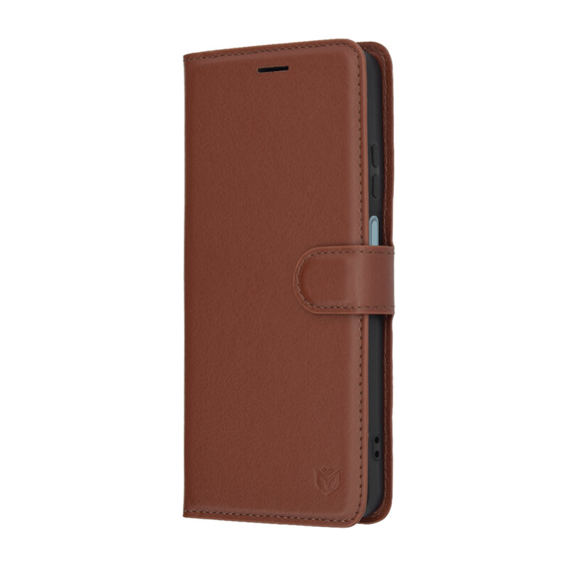 Husa Motorola Moto E15 Techsuit Leather Folio, maro