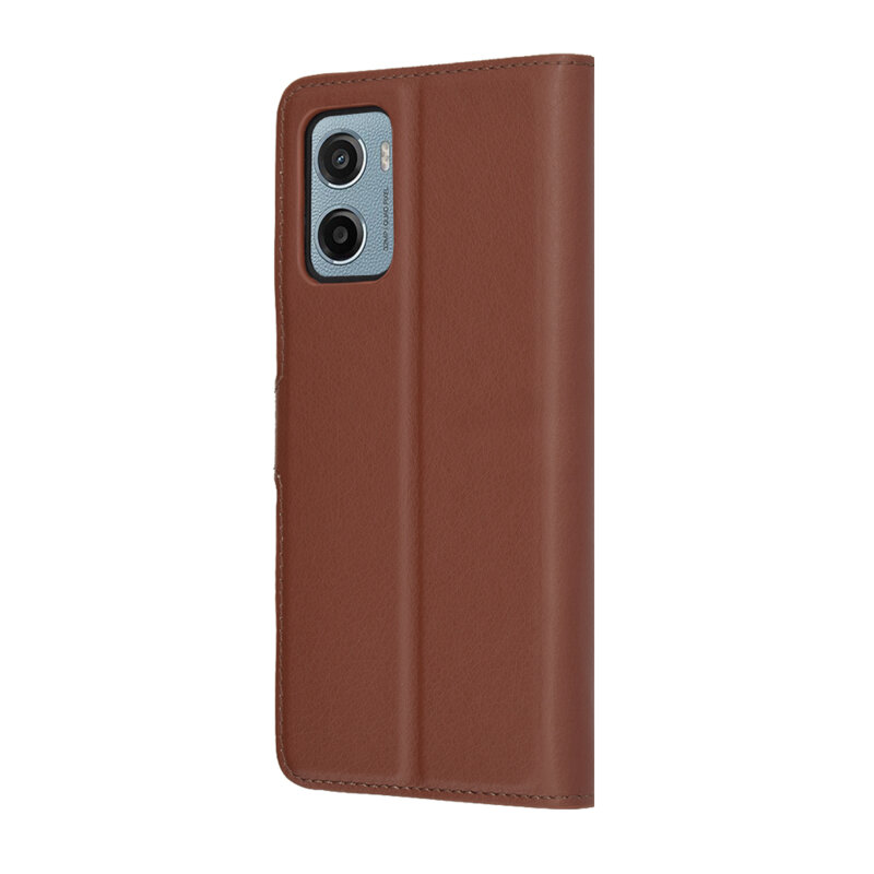 Husa Motorola Moto E15 Techsuit Leather Folio, maro