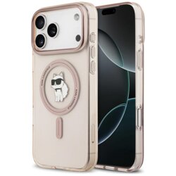 Husa iPhone 17 Pro Max Karl Lagerfeld IML Choupette MagSafe, roz, KLHMP17XHFCCNOP