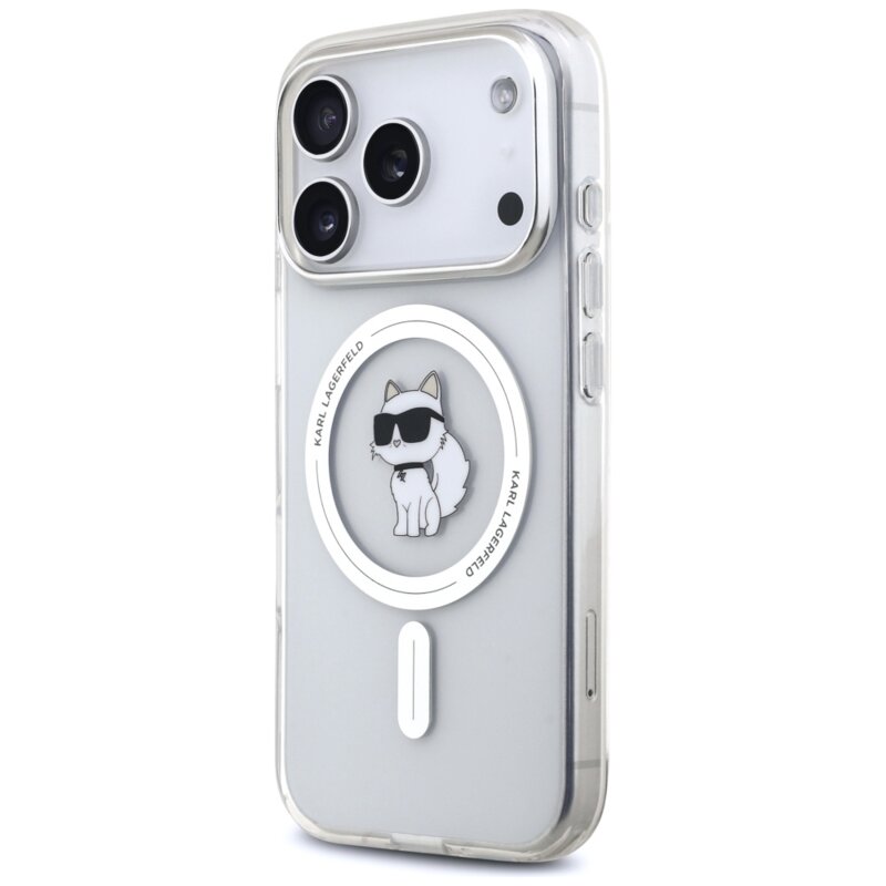 Husa iPhone 17 Pro Max Karl Lagerfeld IML Choupette MagSafe, transparent, KLHMP17XHFCCNOT