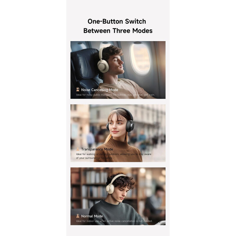 Casti wireless Bluetooth 5.4, ANC, Mcdodo T03 Series, bej, HP-5821