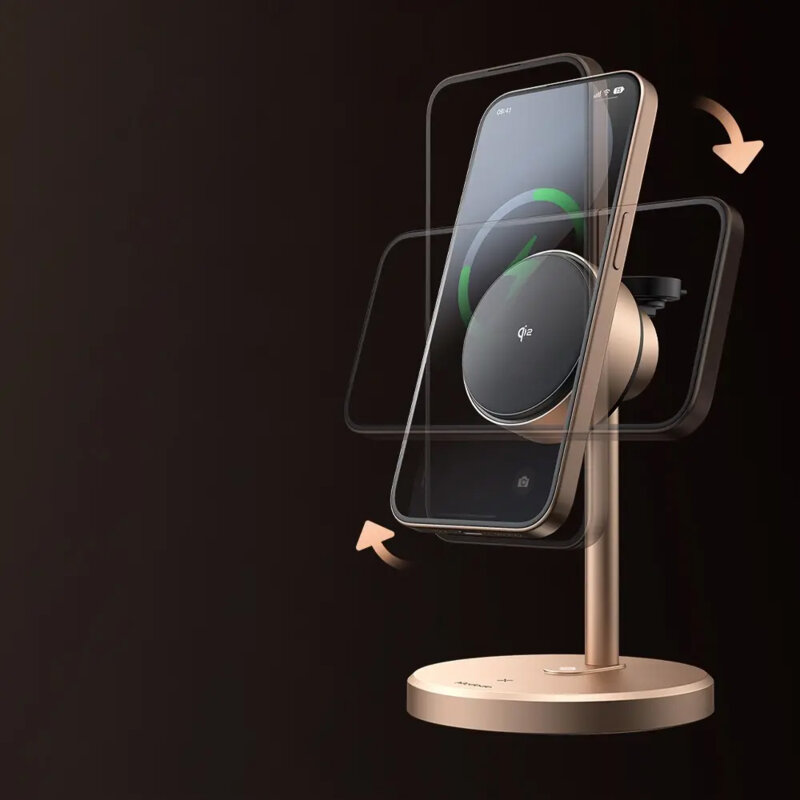 Statie wireless 3in1 Mcdodo Black Swan Series, 22.5W, auriu, CH-2463