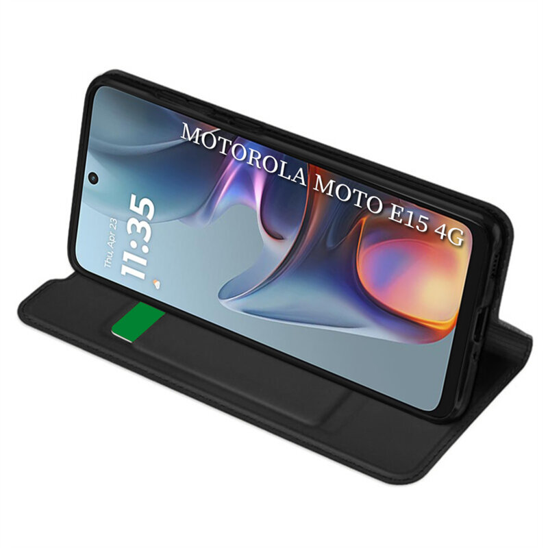 Husa Motorola Moto E15 Techsuit Magskin Book, negru