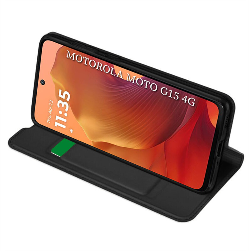 Husa Motorola Moto G15 Techsuit Magskin Book, negru