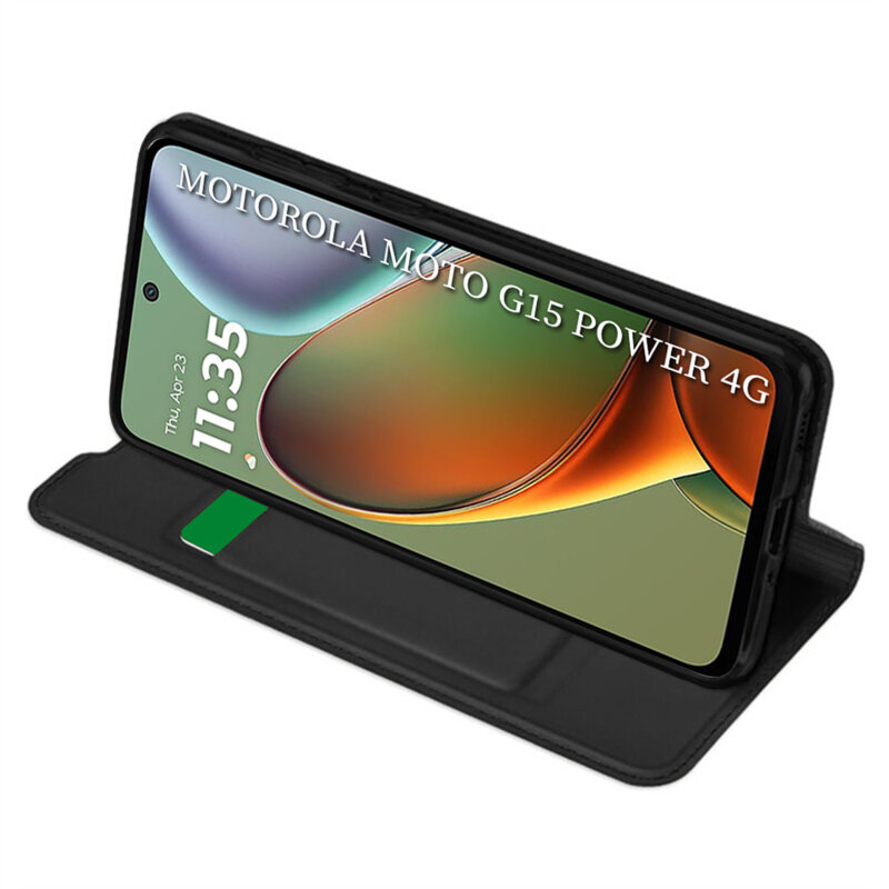 Husa Motorola Moto G15 Power Techsuit Magskin Book, negru