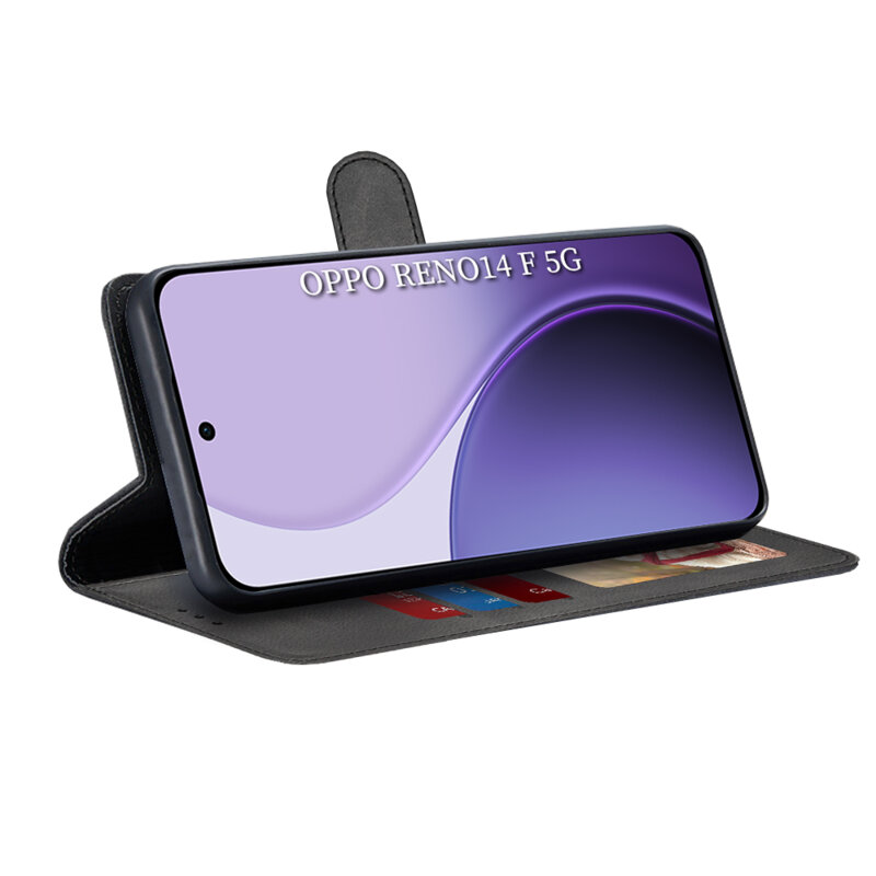 Husa 360 Oppo Reno14 F Techsuit Diary Book, negru