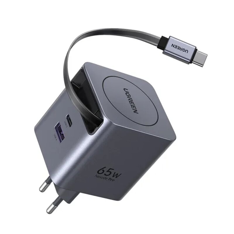 Incarcator GaN USB, 2x Type-C  Ugreen, 65W, gri, 65825
