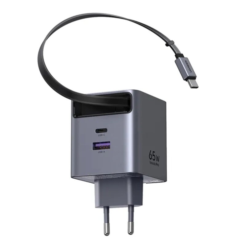 Incarcator GaN USB, 2x Type-C  Ugreen, 65W, gri, 65825