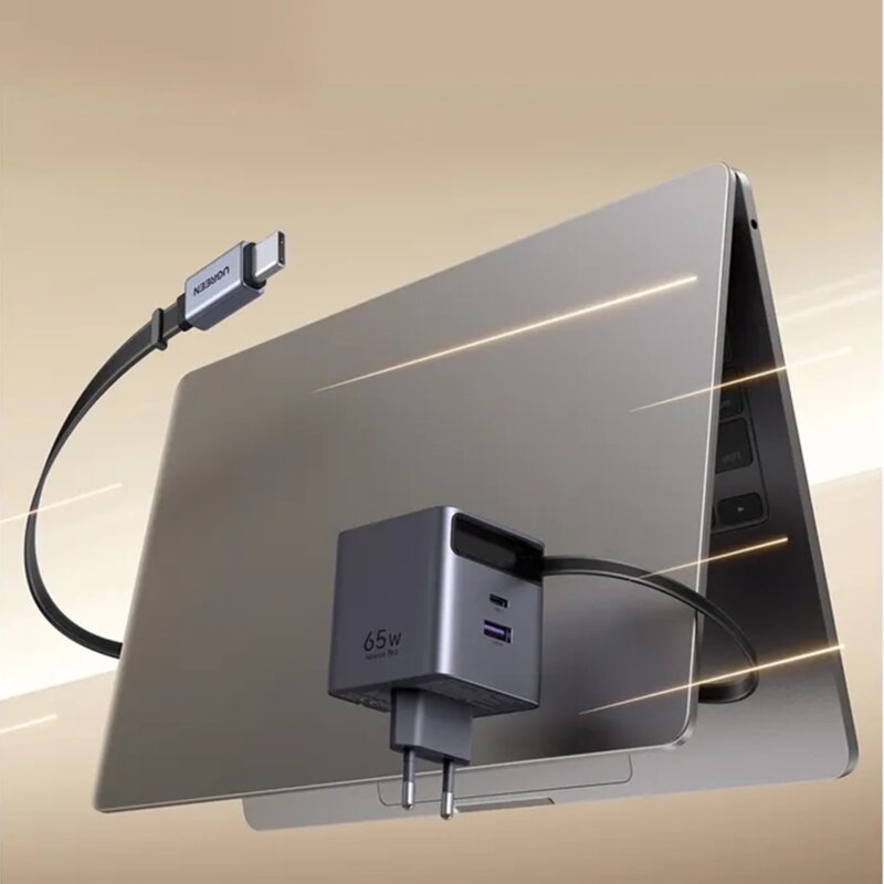 Incarcator GaN USB, 2x Type-C  Ugreen, 65W, gri, 65825