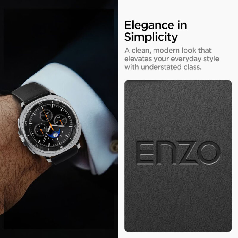 Curea Samsung Galaxy Watch8 40mm piele Spigen Enzo, negru