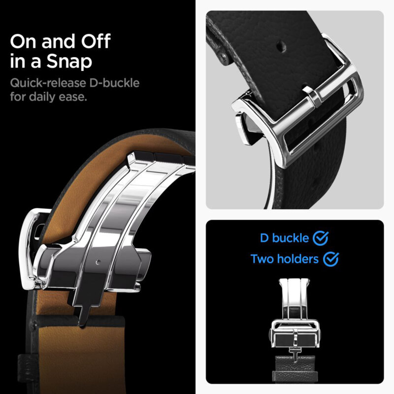 Curea Samsung Galaxy Watch8 44mm piele Spigen Enzo, negru