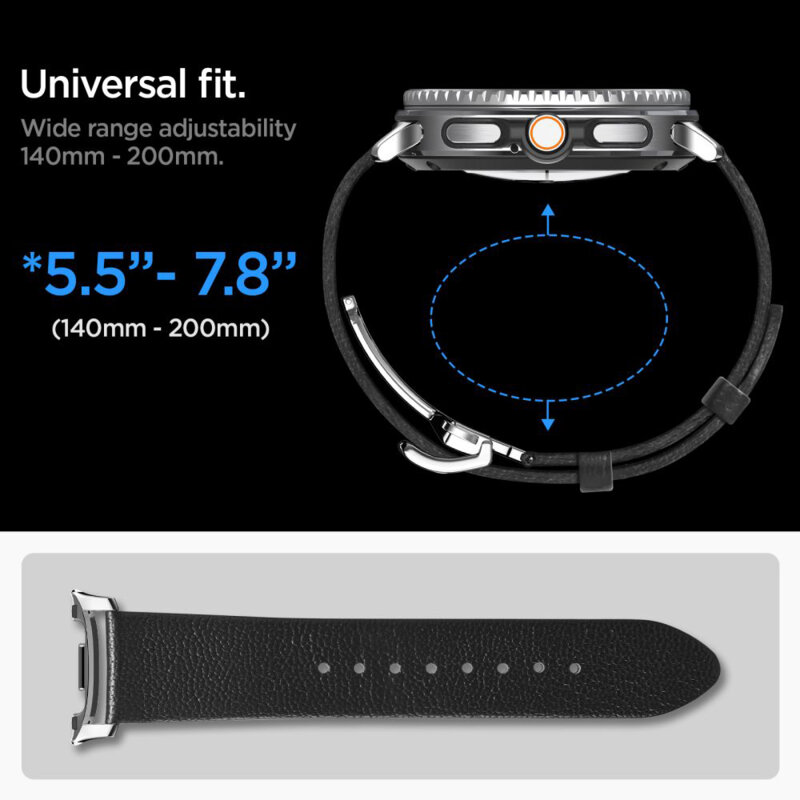 Curea Samsung Galaxy Watch8 Classic piele Spigen Enzo, negru
