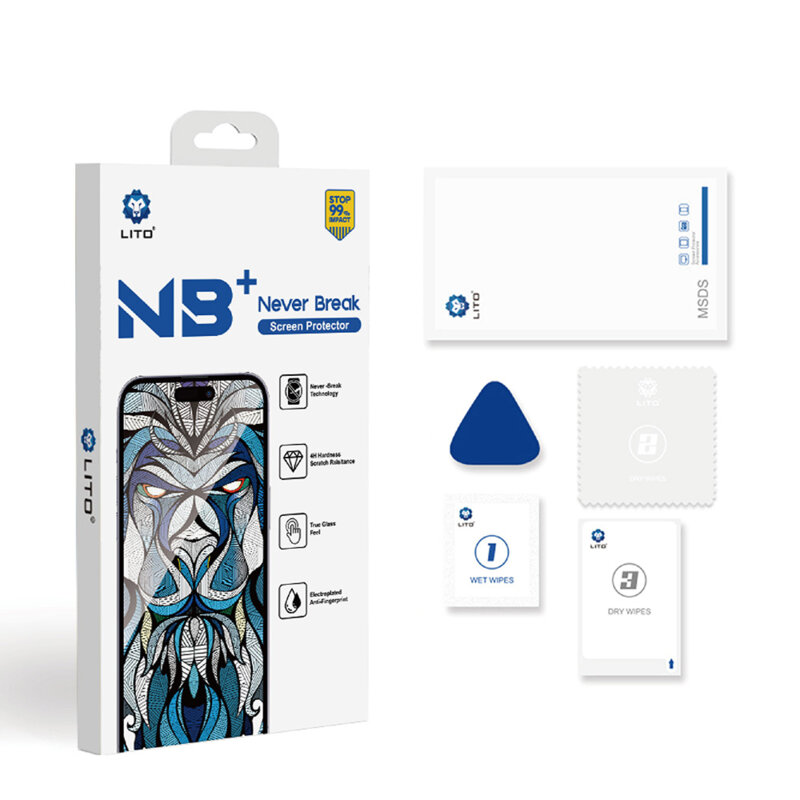 Folie sticla iPhone 16 Pro Lito NB Screen Protector, negru