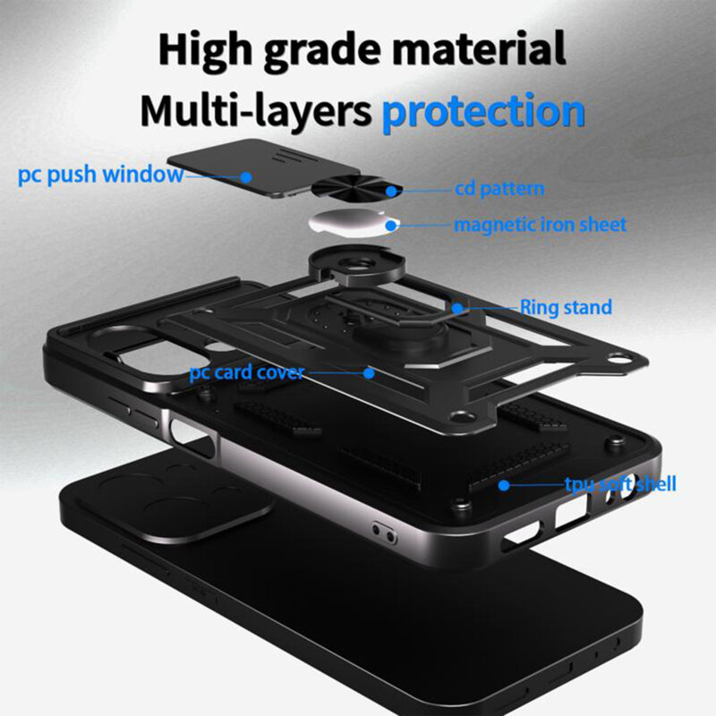 Husa Xiaomi Redmi 15C 4G protectie camera Techsuit CamShield Series, negru