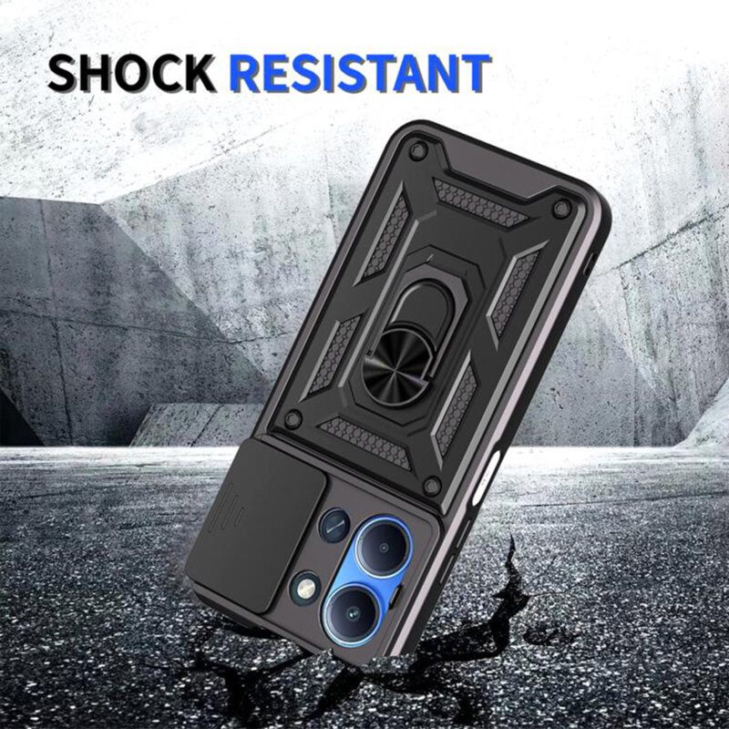 Husa Xiaomi Redmi 15C 4G protectie camera Techsuit CamShield Series, negru