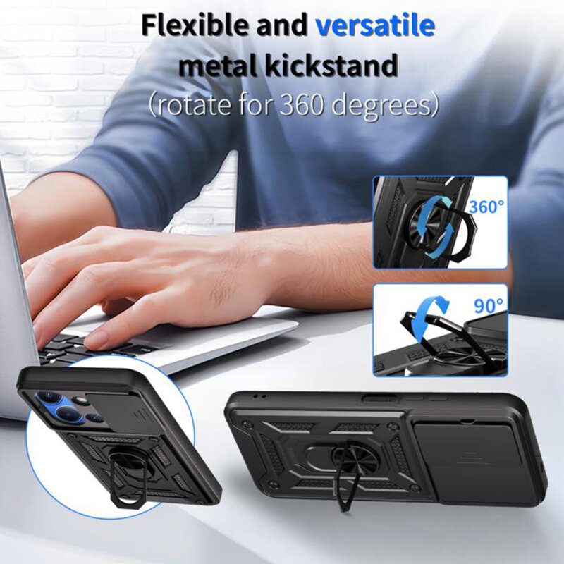 Husa Xiaomi Redmi 15C 5G protectie camera Techsuit CamShield Series, negru