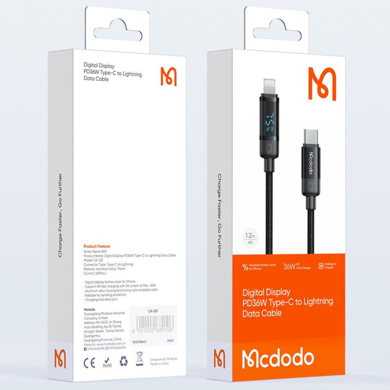 Cablu date lightning, Mcdodo BAT Series, 1.2m, CA-5210