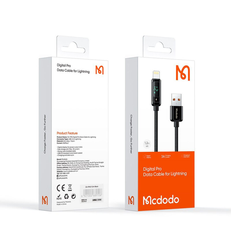 Cablu incarcare lightning 3A, Mcdodo, 1.2m, CA-9940