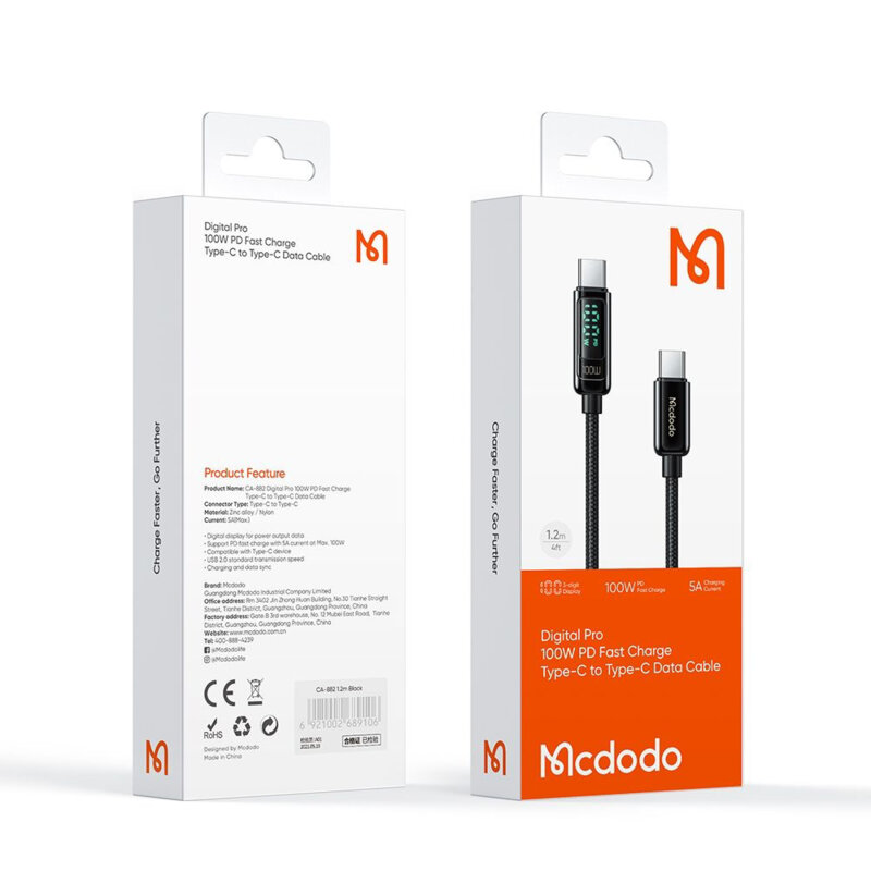 Cablu incarcare tip C, Mcdodo, 1.2m, CA-8820