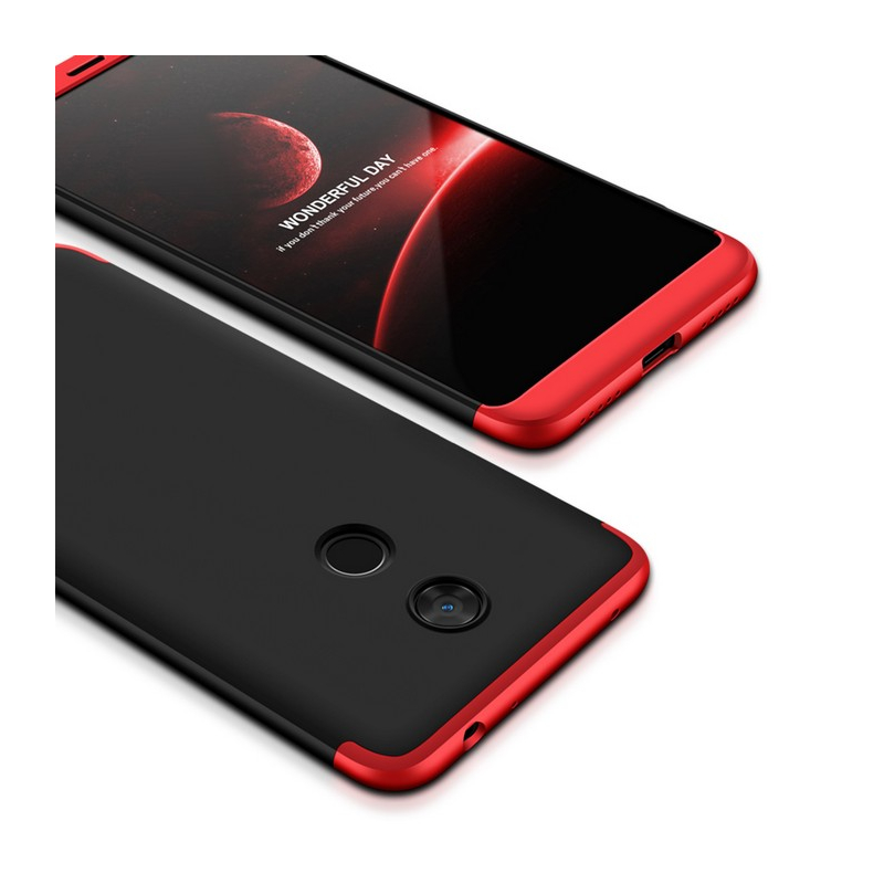 Husa Xiaomi Redmi 5 GKK 360 Full Cover Negru-Rosu