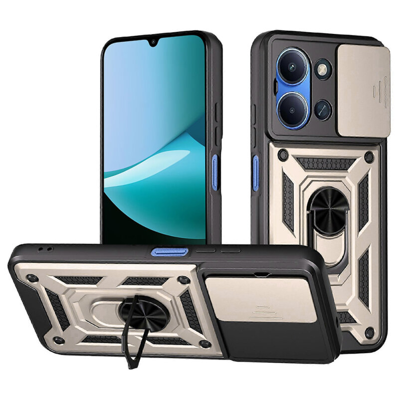 Husa Xiaomi Redmi 15C 4G protectie camera Techsuit CamShield Series, auriu
