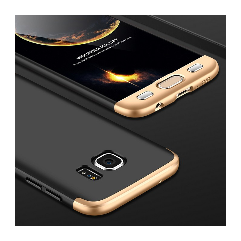 Husa Samsung Galaxy S7 GKK 360 Full Cover Negru-Auriu