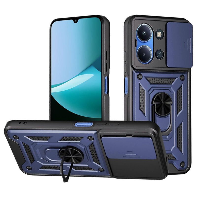 Husa Xiaomi Redmi 15C 4G protectie camera Techsuit CamShield Series, albastru