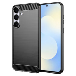Husa Samsung Galaxy S25 FE Techsuit Carbon Silicone, negru