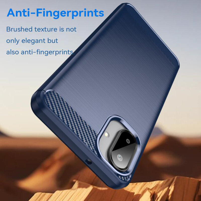 Husa Samsung Galaxy A07 4G Techsuit Carbon Silicone, albastru