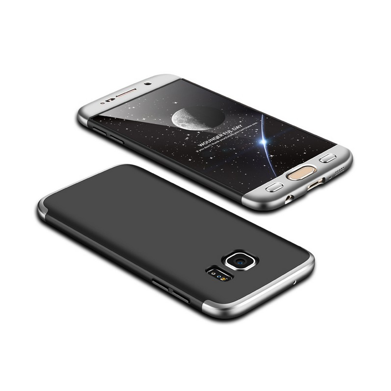 Husa Samsung Galaxy S7 GKK 360 Full Cover Negru-Argintiu