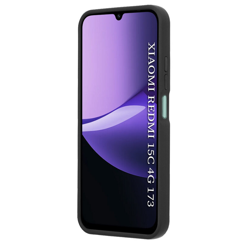 Husa Xiaomi Redmi 15C 4G Techsuit Glinth cu inel suport stand magnetic, negru