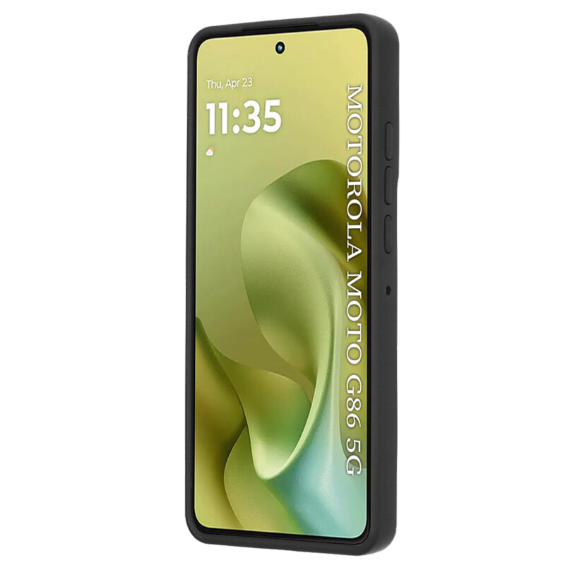 Husa Motorola Moto G86 Techsuit Glinth cu inel suport stand magnetic, negru